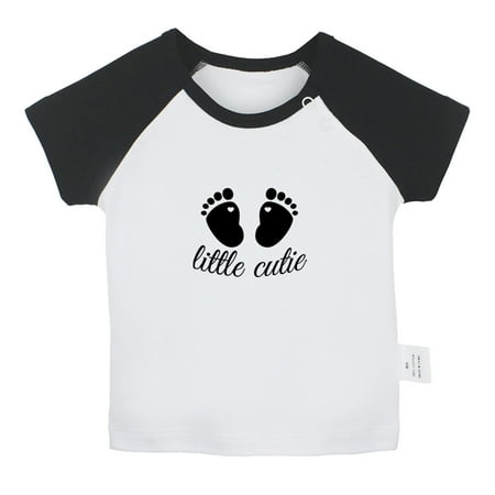 

Little Cutie Novelty T shirt For Baby Newborn Babies T-shirts Infant Tops 0-24M Kids Graphic Tees Clothing (Short Black Raglan T-shirt 18-24 Months)
