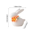 thumbnail image 3 of Ceramic White Bunny Rabbit Figurines Cute Animal Miniature Statues with Colorful Flowers Exquisite Rabbits Decorative Landscape Crafts Home Tabletop Ornaments, 3 of 6