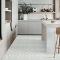 Meiban Gray Flower Vinyl Floor Tile 11.8" x 11.8" x 1.0mm (10pcs) Peel