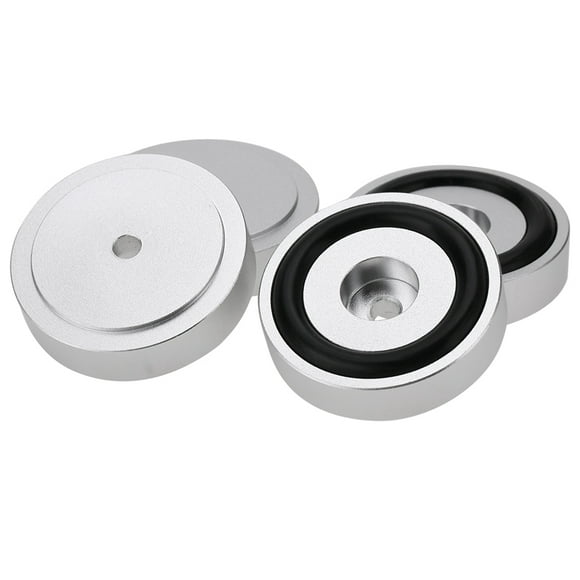 Qiilu 4 Pcs 40*10mm Tampons d'Amplificateur en Alliage d'Aluminium, Pieds de Support d'Enceintes, Pieds d'Amplificateur en Aluminium