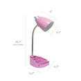 thumbnail image 4 of Simple Designs 18.5" Gooseneck Organizer Desk Lamp with iPad/Tablet Stand and Charging Outlet, Pink, 4 of 18