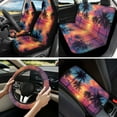 thumbnail image 2 of Jeiento Palm Tree 13 Pcs Car Front Rear Seat Covers Hawaiian Style Steering Wheel Cover Seatbelt Cushion Armrest Cover Lip Balm Holder Coasters Keychain Auto Interior Sets Gifts for Women Men, 2 of 8