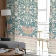 thumbnail image 4 of Boho Flowers Sheer Curtains 63 Inches Length 2 Panels Set, Window Sheer Curtains for Living Room/Bedroom, Retro Geometric Floral Plant Watercolor Light Filtering Rod Pocket Curtain 52'' x 63'' x 2, 4 of 7