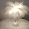 thumbnail image 3 of Bedside Night Light Feather Table Lamp Iron 80LED Teenage Girl Lamp, 3 of 5