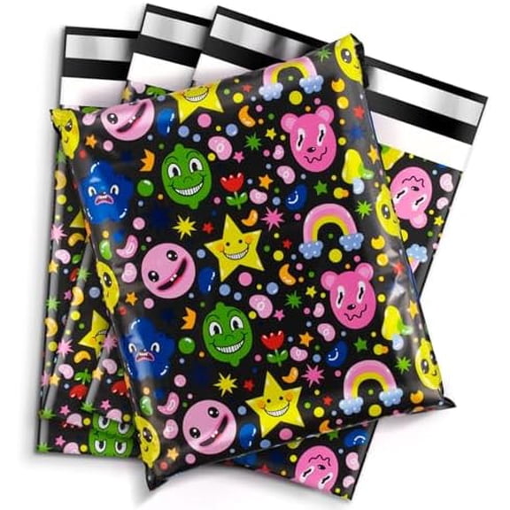 Poly Mailers 10x13, 50PCS Shipping Bags, Mailing Bags, Packaging Bags, Mailers Poly Bags for Shipping, Polymailer 10x13, Polymailers Packaging Bags for Small Bussiness Happyface,10x13 - 50Pack