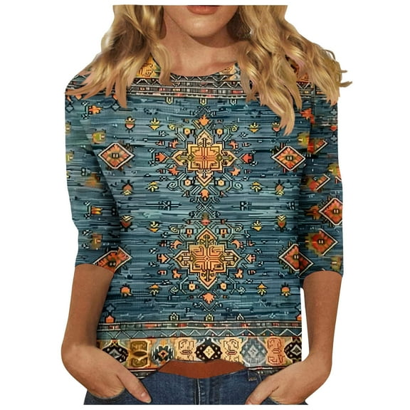 SHE IS Womens 3/4 Sleeve Tops, Womens Long Sleeve Shirts Black Long Sleeve Tunic Tops for Women Dressy Long Sleeve Blouses for Women Dressy Petite Tunic Tops Loose Fit