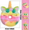 thumbnail image 2 of Squishies gigantes de 33 cm (13 pulgadas) con forma de donut de unicornio, estilo Kawaii, suaves, de crecimiento lento y perfumados. Juguetes antiestrés para niños (blanco)., 2 of 7