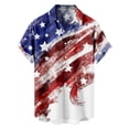 thumbnail image 2 of DPTALR Hommes Casual Col Rabattable Impression Manches Courtes Ont des Poches Cardigan Bouton Chemise Tops Blouse, 2 of 6
