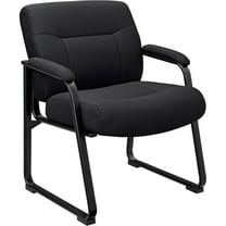 Interion Big and Tall Waiting Room Chair - Fabric - High Back - Black