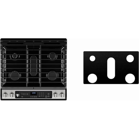 Custom Fit Reusable Gas Stove Burner Liner for Samsung NX58H5600SS - Non-Stick PTFE Stovetop Protector Cover