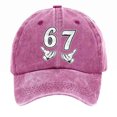 thumbnail image 3 of WKSCLPAI 67 Meme Vintage Washed Baseball Cap, Adjustable Unisex Graphic Dad Hat for Casual Wear & Street Style, 3 of 6