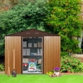 thumbnail image 5 of CarButler 8x10ft Metal Outdoor Storage Shed with Lockable Sliding Doors for Garden Backyard Patio Coffee, 5 of 9