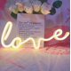 thumbnail image 1 of Letreros de neón con luz LED de amor para niños, ideal como regalo decorativo para pared, habitación, boda, fiesta, bar, pub, hotel, playa o cualquier ocasión (blanco cálido)., 1 of 5