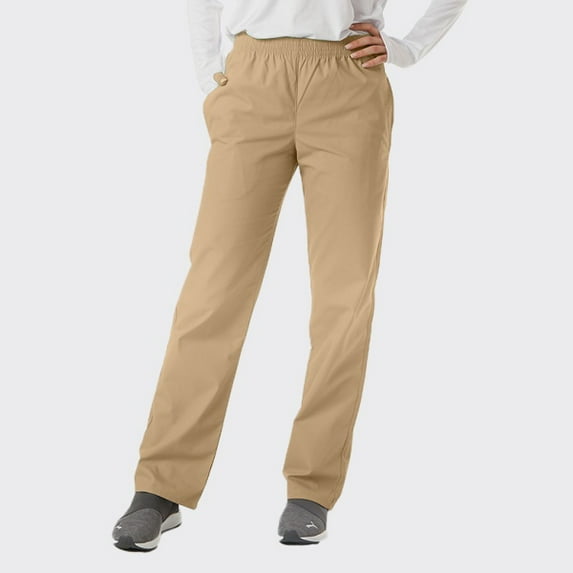 Spectrum Soft Scrub Pants - Elastic Waist Pants for Unisex - Khaki - 2X(3" Tall)'