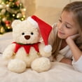 thumbnail image 3 of 10'' Christmas Teddy Bear Plush Toy, Cute Stuffed Animal Doll, 3 of 4