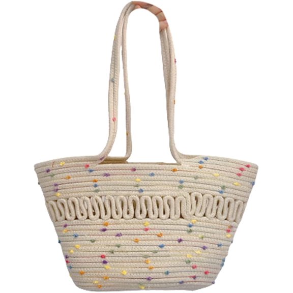 CoCopeaunt Fashion Straw Shoulder Bag for Women Vintage Lace Large Lightweight Totes Hobo Bag Satchel Beach Travel Shop