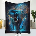 thumbnail image 4 of Soft Warm Elephant Print Blanket 1 elephant print blanket soft warm blanket nap blanket for sofa sofa office bed office camping trip, 4 of 6