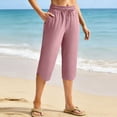 thumbnail image 2 of Tqcoqu Womens Running Jogging Hiking Capri Pants with Zipper Pockets Lightweight Quick Dry Below The Knee Capris,Pink,Women's S-XXXL, 2 of 10