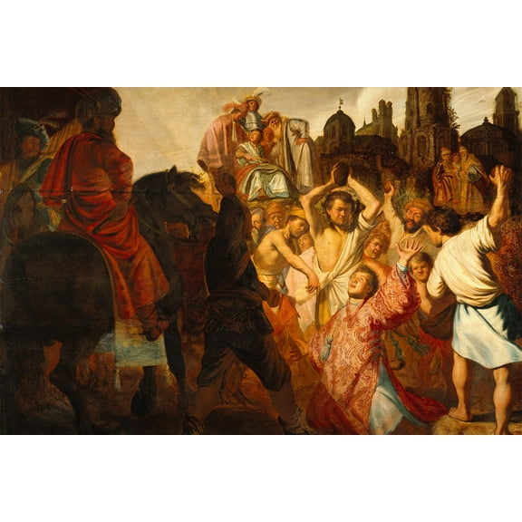 24x36 gallery poster, The Stoning of Saint Stephen, 1625 by Rembrandt