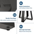 thumbnail image 5 of Dining Table for 4-6, 47 Inch Round Dining Table, Farmhouse Circle Kitchen Table for Dining Room, Kitchen, Living Room, Black(Table Only), 5 of 9