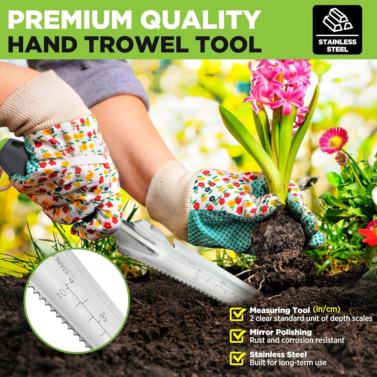 Cordless Grass Shear & Shrubbery Trimmer with 5-in-1 Weeding Trowel, Lightweight Handheld Hedge Cutter for Garden Lawn