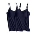 thumbnail image 1 of Cameland 2 Packs Women's Cami With Built-In Shelf Bra Plus Stretch with Adjustable Spaghetti Straps Basic Undershirt Layer Tank Top, 1 of 5
