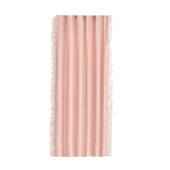 Striped Ruffle Curtains Light Filtering Semi-Sheer, Vertical Boho Farmhouse Home Decor for Living Room Bedroom, W35.43 x L78.74, 1 Panel (Pink)