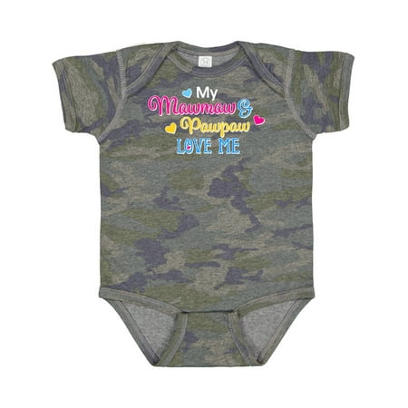 

Inktastic My Mawmaw and Pawpaw Love Me with Hearts Gift Baby Boy or Baby Girl Bodysuit
