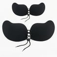 thumbnail image 1 of Soutien-gorge Adhésif Cordon Invisible Soutien-Gorge Collant Soutien-Gorge Push-Up Bustier pour Femmes Soutiens-Gorge en Silicone Dos Nu 2 Paires, Noir-1, C, 1 of 5