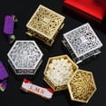 thumbnail image 2 of 1 Pc Retro Plastic Hollow Jewelry Storage Box Gold Silver Chocolate Candy Box Souvenir Trinket Organizer Wedding Favor Box Silver Hexagon, 2 of 6
