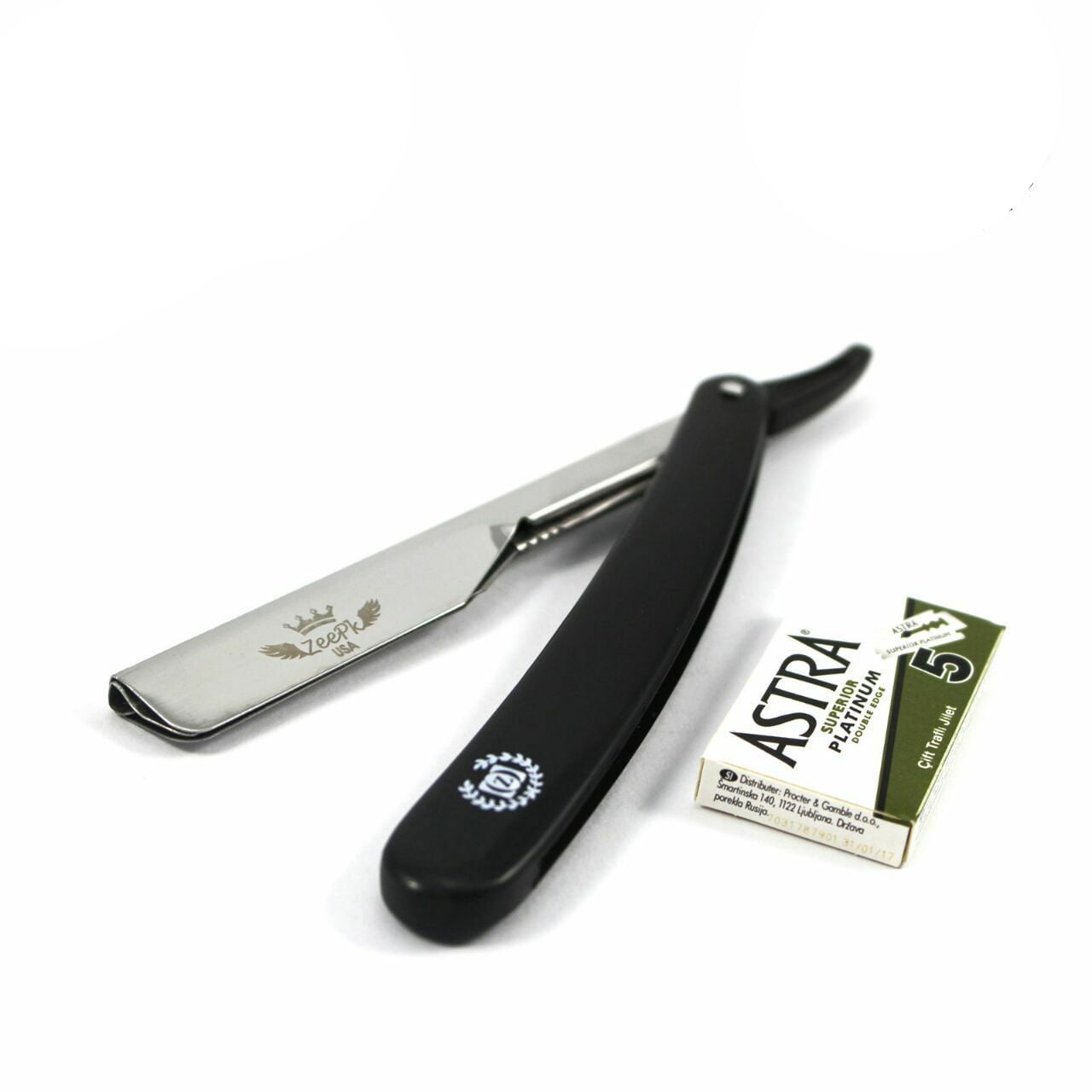 MEN BEARD CUT THROAT BARBER STRAIGHT RAZOR SHAVETTE + FREE ASTRA BLADES