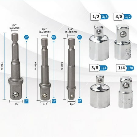 

Impact Socket Adapter Extender Set | 1/4\ -3/8\ -1/2\ Impact Driver Conversion Kit