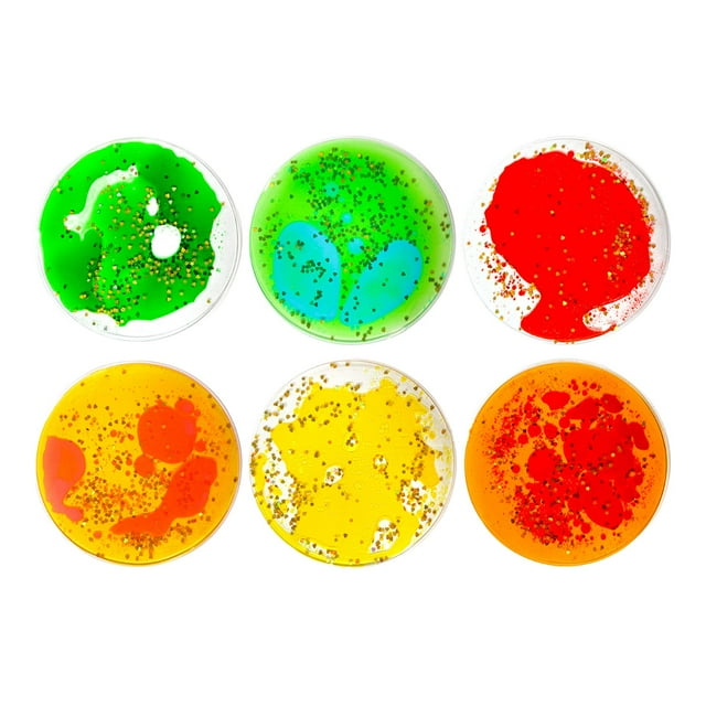 6 juguetes sensoriales de gel líquido suave, juguetes de movimiento líquido, juguetes calmantes de regalo, juguetes antiestrés Círculo