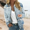thumbnail image 2 of Fall Jacket for Women Oversize Zipper Bomber Vintage Floral Print Long Sleeve Casual Trendy Jacket, 2 of 5