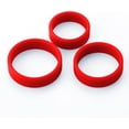thumbnail image 4 of LeLuv Flat Band-Style Smooth Silicone Cock Ring | 38mm/43mm/48mm Red (3 Pack ), 4 of 8