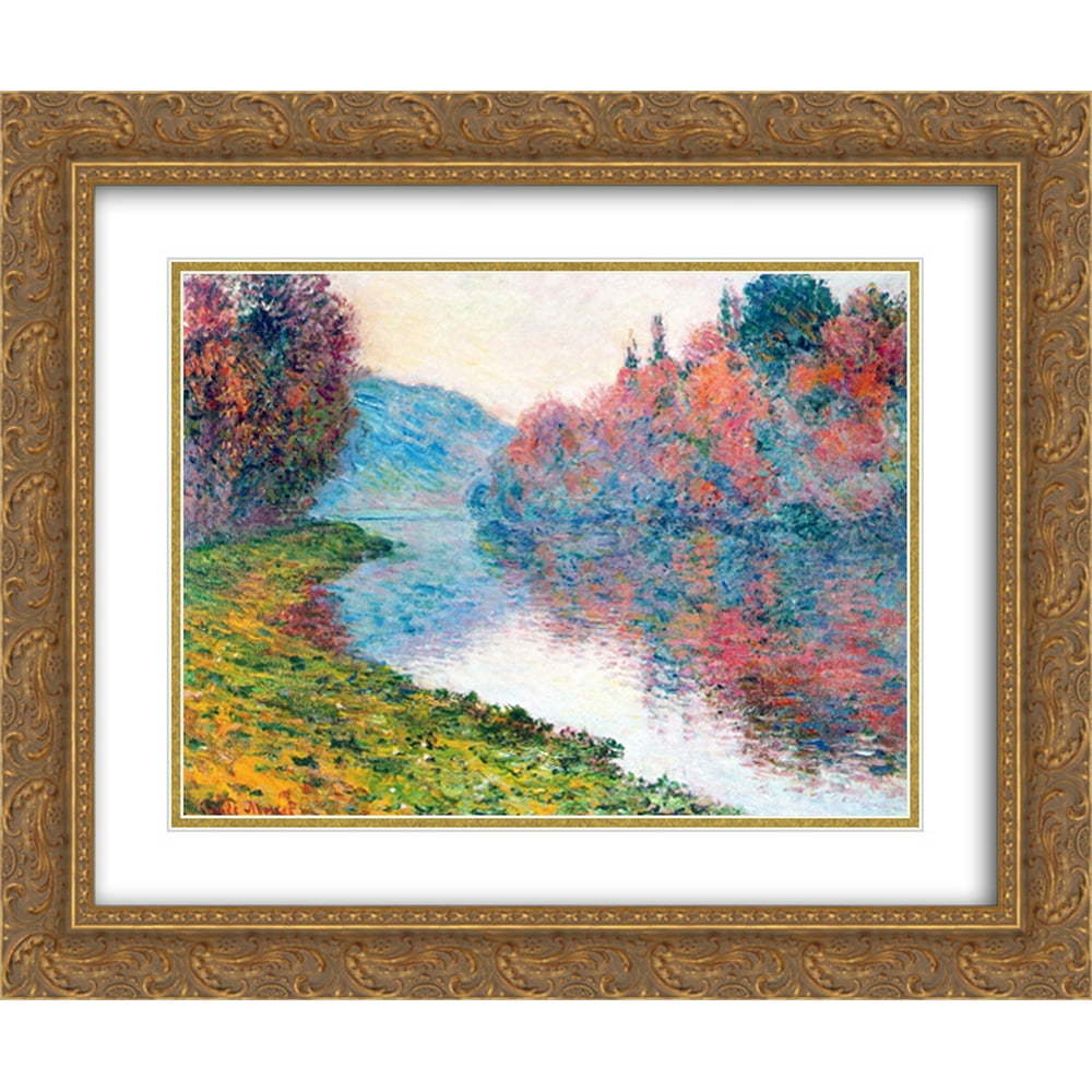 Claude 2x Matted 24x20 Gold Ornate Framed Art Print 'Banks of the