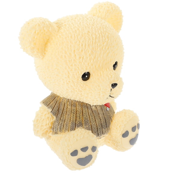 STRANDCHIC Bear Shaped Vinyl Coin Bank Decorative Saving Pot Grey Color