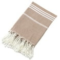 thumbnail image 1 of Serviette de Plage Antiadhésive Turque Pure avec Franges pour Adultes, Châle Rayé pour Sauna Extérieur, 1 of 3