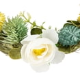 thumbnail image 6 of Northlight 9" Cream Rose, Green and Yellow Thistle Hanging Spring Wreath, 6 of 6