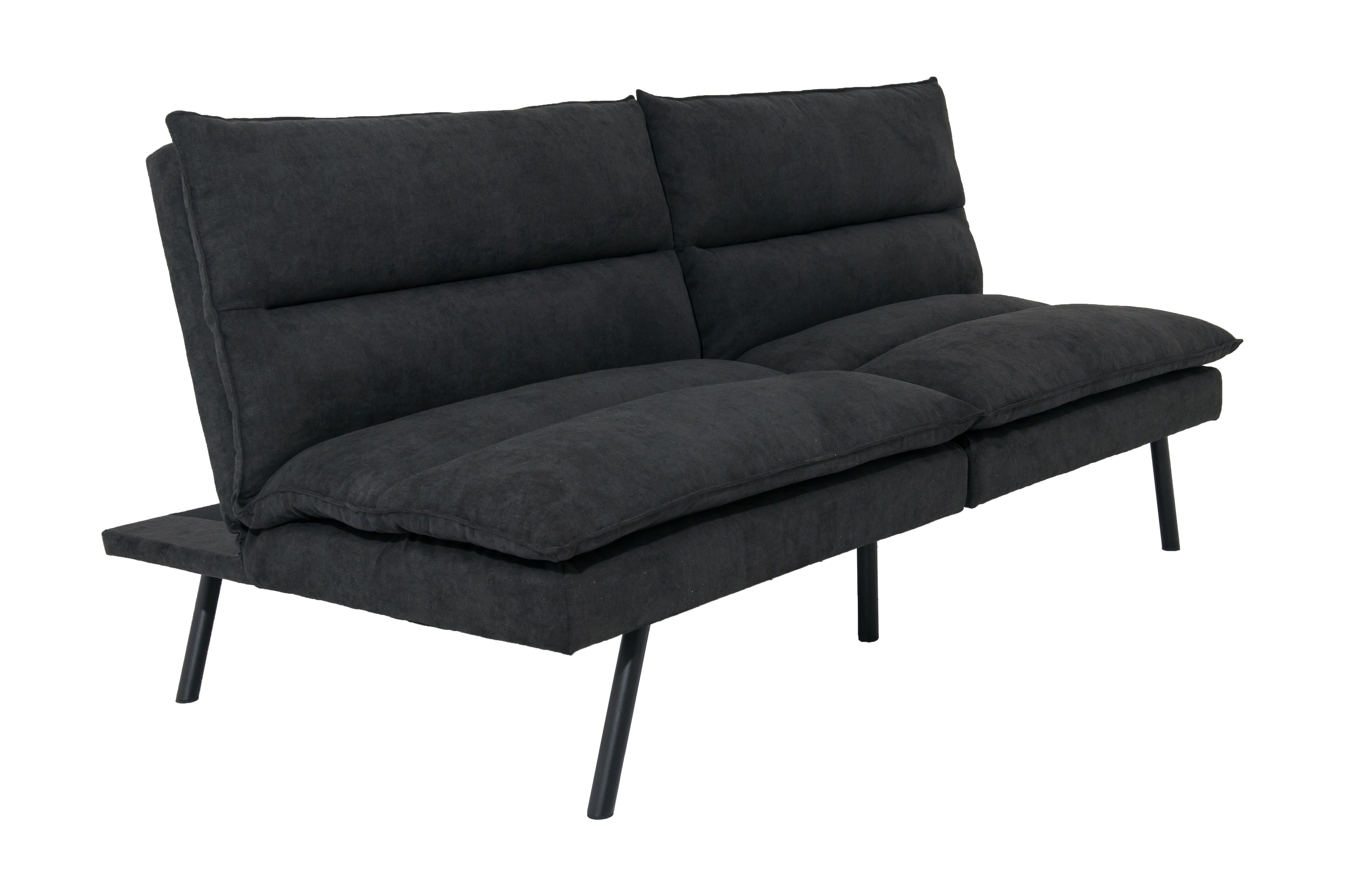MAINSTAYS PILLOW TOP FUTON 71.25IN, CHARCOAL
