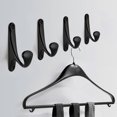 thumbnail image 2 of Coat Hooks, Heavy Duty Towel Robe Clothes Hooks for Hanging, Wall Hooks Holder for Bathroom Kitchen Closet Cabinet Door Garage Hotel, 4 Packs(Black), 2 of 4