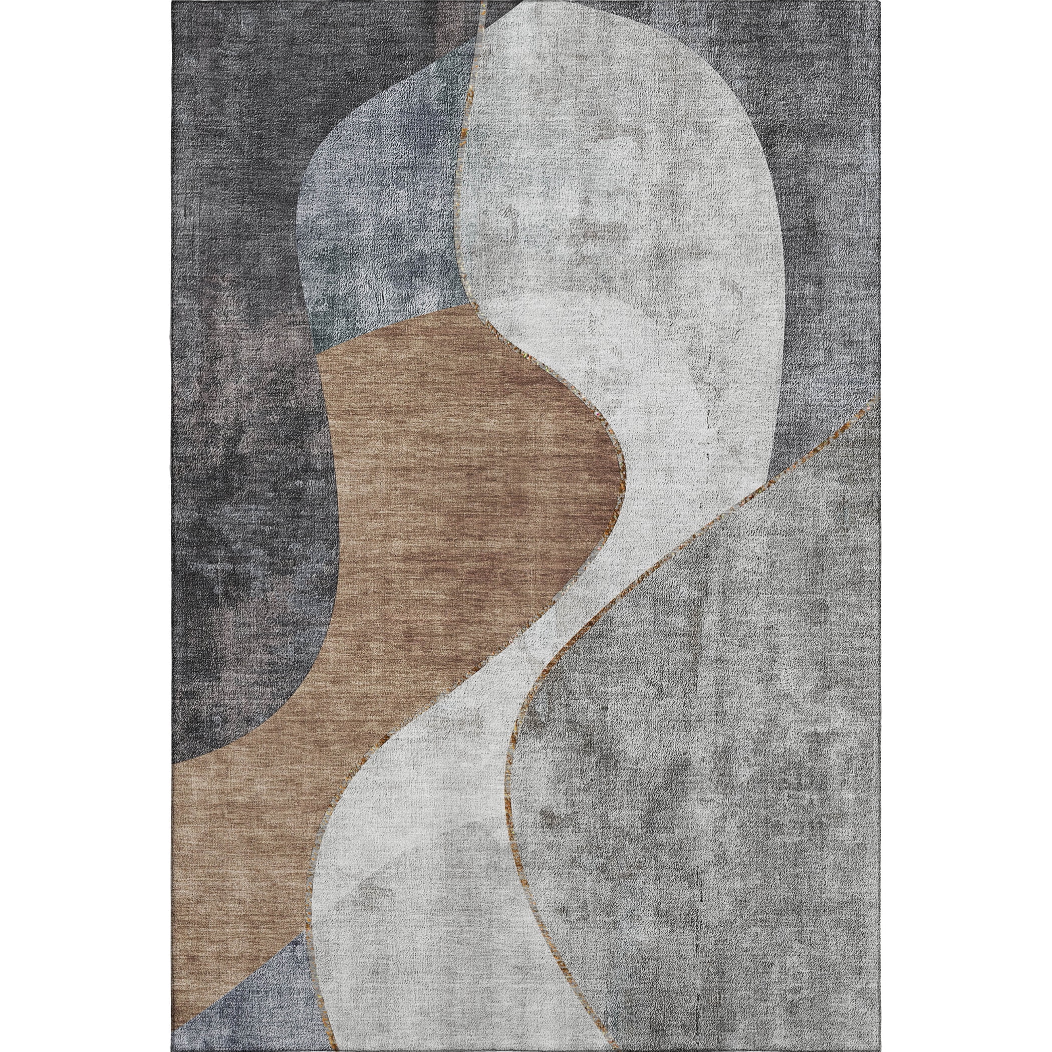Addison Rugs Mayfield Washable Transitional Art Deco Gray Rectangle Rug, 8' x 10'