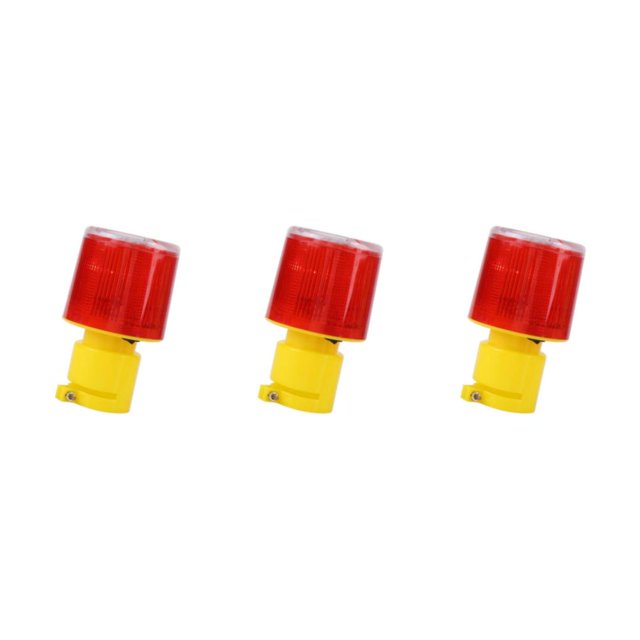 ZheElen Versatile Solar LED Round Caution Light Multi-Purpose Traffic Alarm Flash Light Type B 3Set