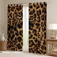thumbnail image 2 of Homewish Animal Leopard Print Blackout Curtains Set of 2 (52x84 Each) for Teens Boys Girls,Woodland Wildlife Window Curtains,Black Brown Curtains and Drapes,Lightweight Room Decor, 2 of 6