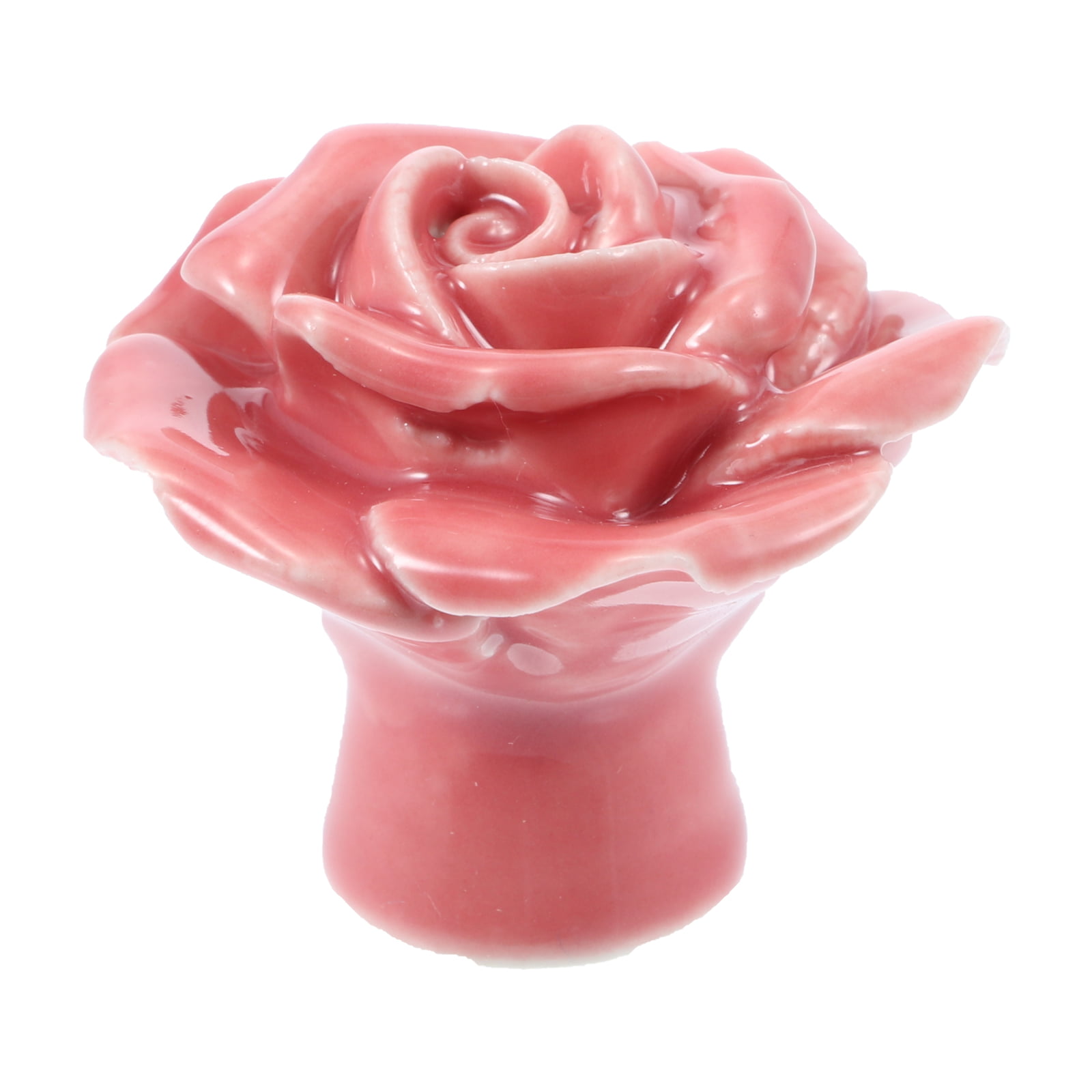 ROMANTIC PINK ROSES roses Ceramic KNOB door cabinet drawer chic shabby bedroom 