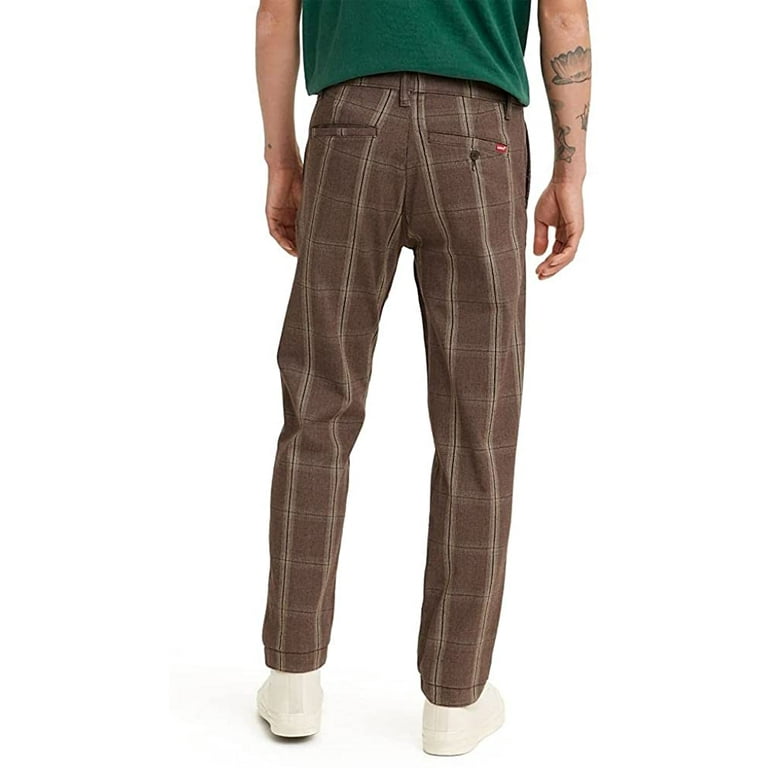 Levis Mens XX Standard Tapered Chino Pants Regular 36W x 30L Micro Houndstooth Caribou Plaid