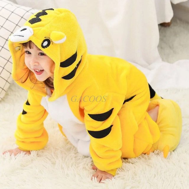 Monos con capucha de una pieza para niños, pijamas de invierno cálidos de lana, pijamas para niños, ropa de dormir para niños, Cosplay de Navidad y Halloween