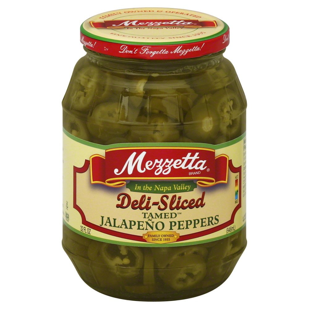 Mezzetta DeliSliced Tamed Jalapeno Peppers, 32 Ounce (Pack of 6