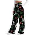 thumbnail image 6 of Christmas Pants Women's Christmas Tree Pants High Waist Yoga Pants Drawstring Joggers Pockets Casual Pants For Women Black M, 6 of 6