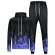 thumbnail image 3 of Oucaili Conjunto de chándal para hombre Sudaderas con capucha + Trajes de pantalón Conjuntos de jogger de dos piezas Sports Lounge Loungewear 2 piezas Sudaderas con capucha Chándal, 3 of 6